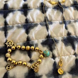 Spartina nautical charm bracelet and necklace set